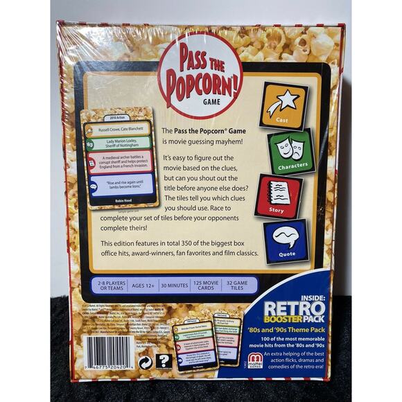 Pass the Popcorn Game with Bonus Retro Booster Pack 80's & 90's Theme Pack - Picture 3 of 4